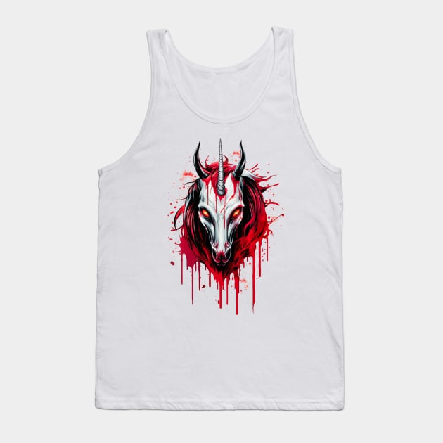 Creepy Unicorn Tank Top by OscarVanHendrix